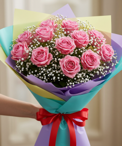 1 Dozen of Pink Roses