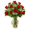 12 Red Roses in Vase