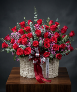 Basket of Red Roses by Phnom Penh Florist - Image 3