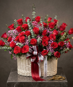 Basket Red Roses Phnom Penh Florist