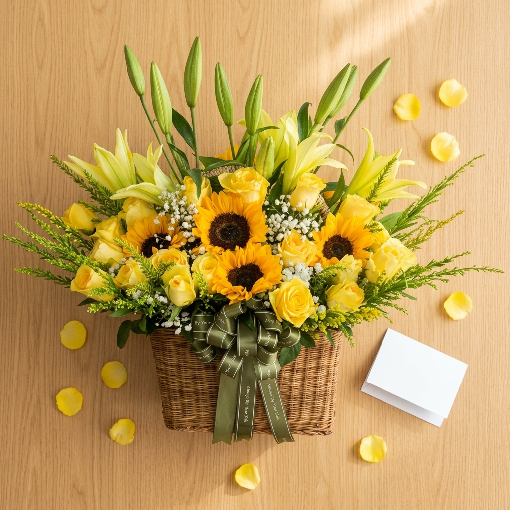Golden Basket by Phnom Penh Florist - Image 3