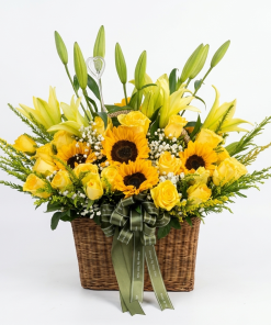 Alternative view of Golden Basket by Phnom Penh Florist