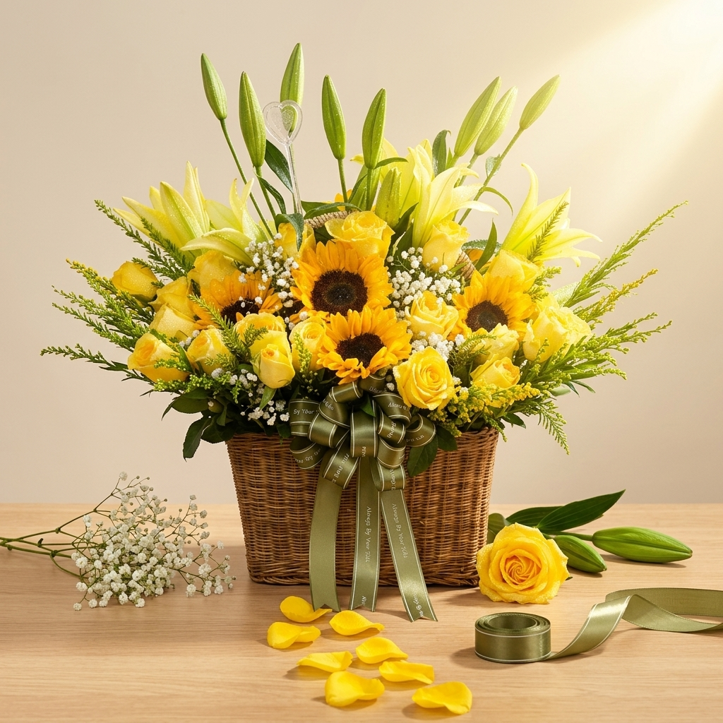 Golden Basket by Phnom Penh Florist